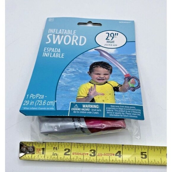 New Amscan Inflatable Sword 29 Inches Toy Pool Beach Pirate Costume Party Favor - Picture 5 of 6